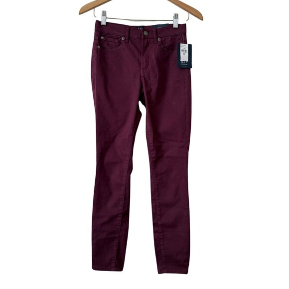 GAP Denim - NEW Women's GAP Denim Mid-Rise True Skinny Ankle in Maroon/Eggplant - 00/24R